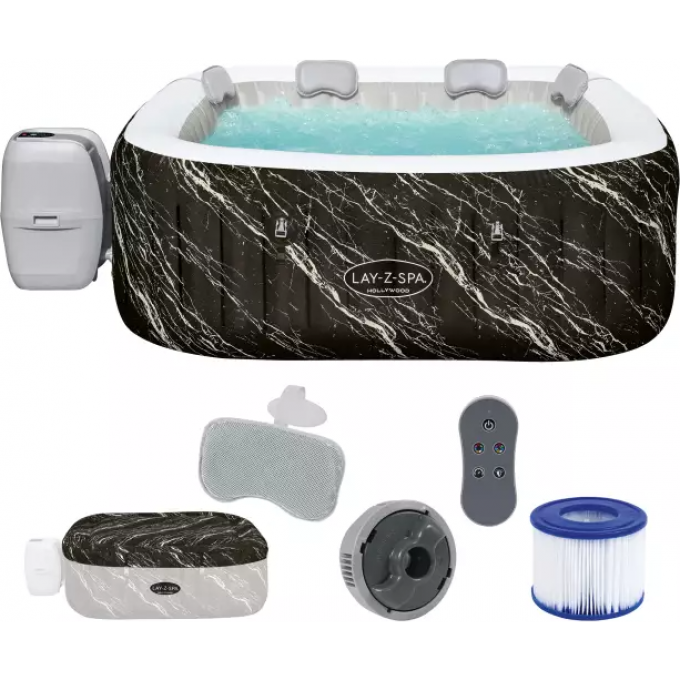 СПА-бассейн BESTWAY HOLLYWOOD LUXE AIRJET 6 MARBLE 6001F, 180х180х66см 6001F BW СПА-бассейн BESTWAY HOLLYWOOD LUXE AIRJET 6 MARBLE 6001F, 180х180х66см 6001F BW