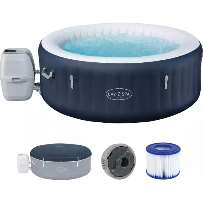 СПА-бассейн BESTWAY MIAMI ENERGYSENSE AIRJET 4 DARK BLUE 180х66 см 6001C BW СПА-бассейн BESTWAY MIAMI ENERGYSENSE AIRJET 4 DARK BLUE 180х66 см 6001C BW